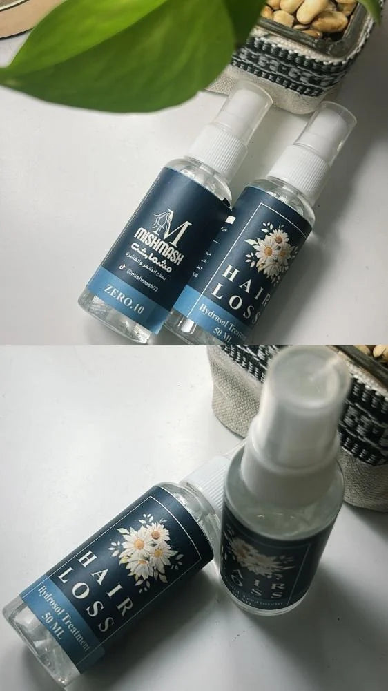 Two bottles of hair loss treatment 